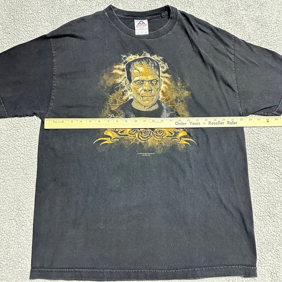 Classic Frankenstein Graphic Tee Black Solid Shirt XL Men’s Horror Movie - Picture 5 of 6